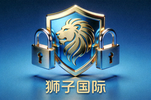 安全锁和盾牌图标，象征狮子国际的安全投资环境