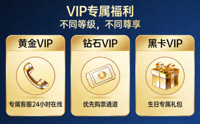 VIP专属福利宣传图，展示不同VIP等级对应的专属服务